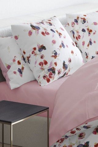 2 taies d'oreiller en satin de coton 80 fils/cm² Aurore - Blanc