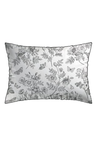 2 taies d'oreiller en satin de coton 360 fils/cm² Envolée de papillons - Blanc