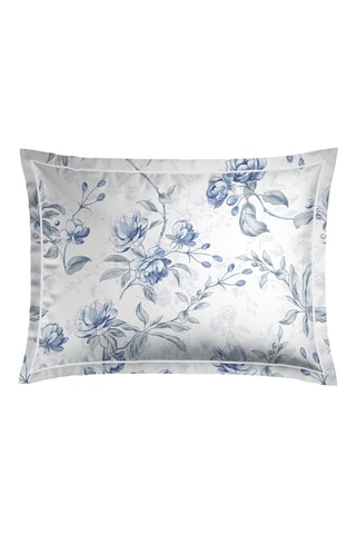 2 taies d'oreiller en satin de coton 80 fils/cm² Rayures fines - Bleu clair