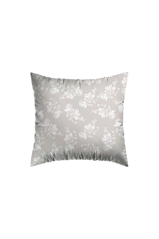 2 taies d'oreiller en satin de coton 200 fils/cm² Roses - Taupe et blanc