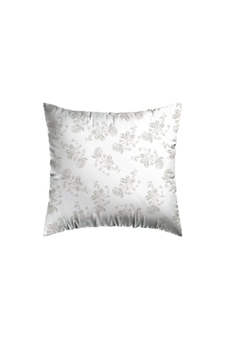 2 taies d'oreiller en satin de coton 200 fils/cm² Roses - Taupe et blanc