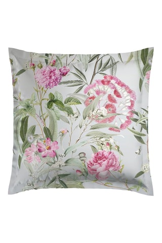 2 taies d'oreiller en satin de coton 80 fils/cm² Jardin de roses - Vert Thym