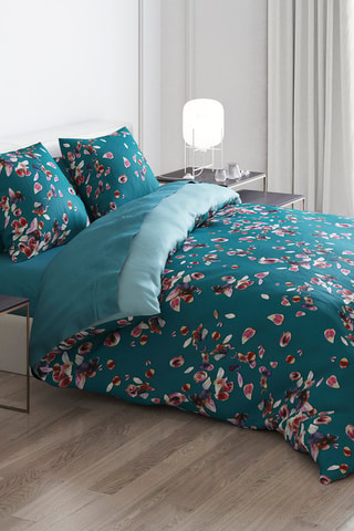 2 taies d'oreiller en satin de coton 200 fils/cm² Aurore - Vert