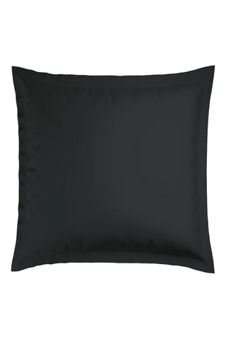 2 taies d'oreiller en satin de coton 80 fils/cm² Dobby - Noir