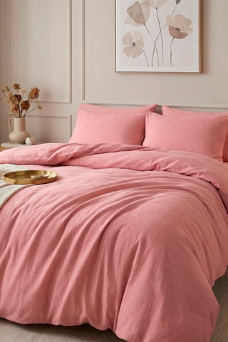 2 taies d'oreiller en gaze de coton 85 fils/cm² - Rose