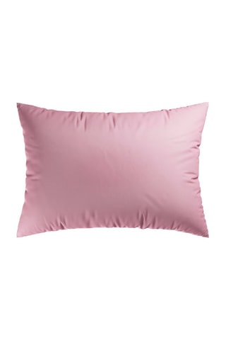 2 taies d'oreiller en satin de coton 200 fils/cm² Aurore - Bleu marine et rose