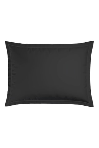 2 taies d'oreiller en satin de coton 80 fils/cm² - Noir