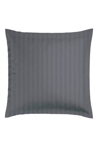 2 taies d'oreiller en satin de coton 80 fils/cm² Dobby - Gris foncé