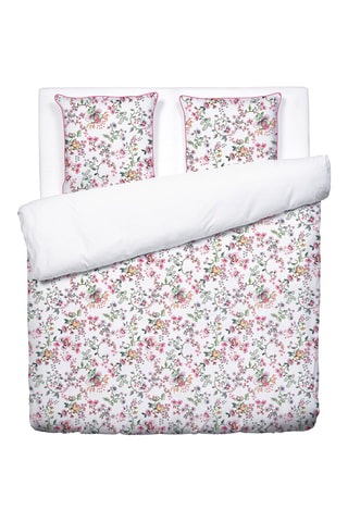 Parure de couette en satin de coton 80 fils/cm² Jardin secret - Blanc