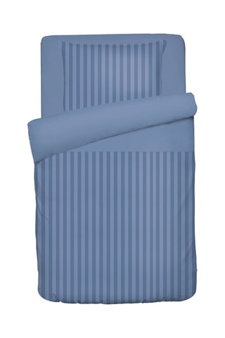 Parure de couette en satin de coton 80 fils/cm² Dobby - Bleu