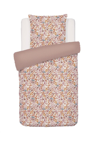 Parure de couette en satin de coton 80 fils/cm² Fleurs des Champs - Bordeaux