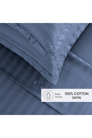 Drap plat en satin de coton 80 fils/cm² - Bleu
