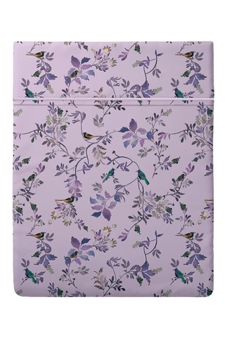 Drap plat en satin de coton 80 fils/cm² Eden Sauvage - Mauve