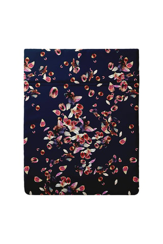 Drap plat en satin de coton 80 fils/cm² Aurore - Bleu marine et rose