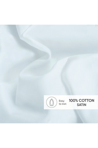 Drap plat en satin de coton 80 fils/cm² - Bleu