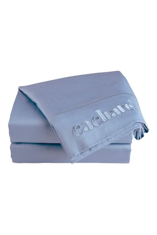 Drap plat en satin de coton 80 fils/cm² - Bleu