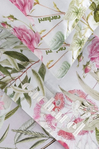 Drap plat en satin de coton 80 fils/cm² Jardin de roses - Vert