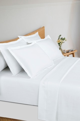 Parure de draps en satin de coton 80 fils/cm² Uni 1 baratta - Blanc