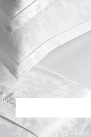 Parure de draps en satin de coton 80 fils/cm²  Jacquard - Blanc