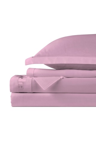 Parure de draps en satin de coton 80 fils/cm² Uni - Rose
