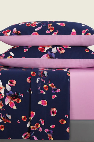 Parure de draps en satin de coton 80 fils/cm² Aurore - Lilas