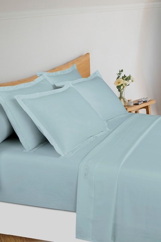 Parure de draps en satin de coton 80 fils/cm² Uni - Vert d'eau