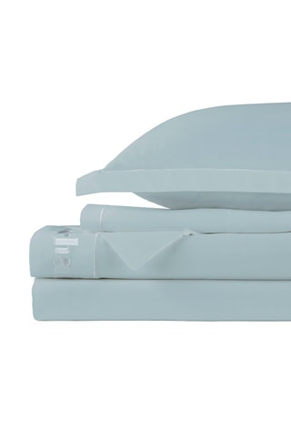 Parure de draps en satin de coton 80 fils/cm² Uni - Vert d'eau