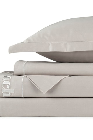 Parure de draps en satin de coton 80 fils/cm² Uni - Beige
