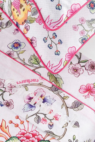 Parure de draps en satin de coton 80 fils/cm² Jardin secret  - Blanc