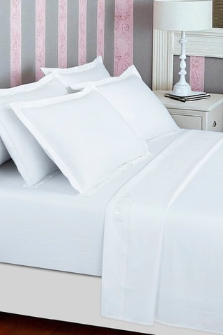 Parure de draps en satin de coton 80 fils/cm² - Ciel