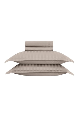 Parure de draps en satin de coton 80 fils/cm² Dobby stripe woven - Taupe