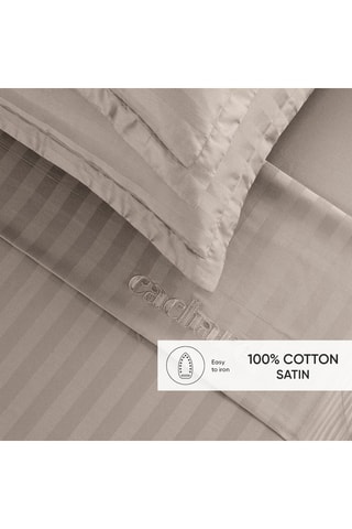 Parure de draps en satin de coton 80 fils/cm² Dobby stripe woven - Taupe