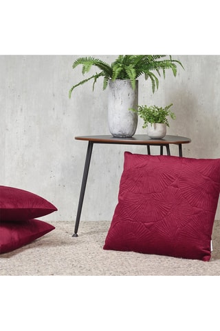 Housse de coussin Fleur Ciselé - Bordeaux - 45 x 45 cm