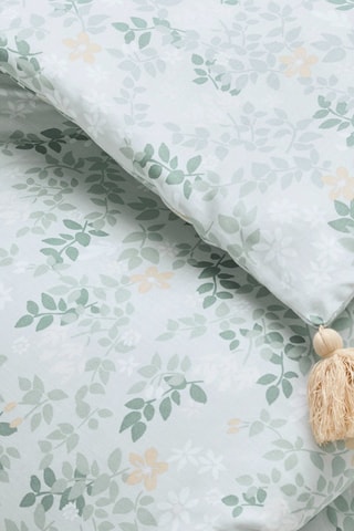 Edredon en satin de coton Feuillage fleuri - Vert