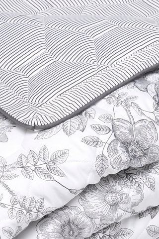 Couvre-lit en satin de coton 80 fils/cm² Envolée de papillons - Blanc 