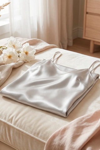 Nuisette en soie - Blanc cassé