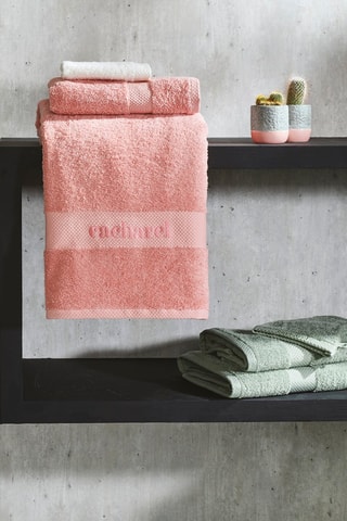 2 serviettes de douche - Rose - 50 x 100 cm