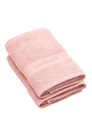 2 serviettes de toilette en coton peigné 550 fils/cm² - Rose saumon - 50 x 100 cm