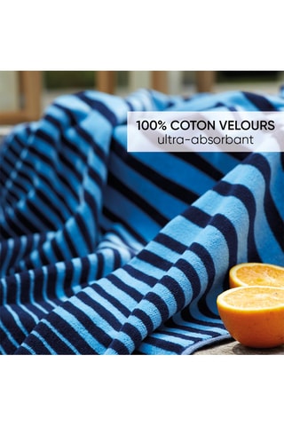 Serviette de plage Agathe - Bleu - 90 x 180 cm