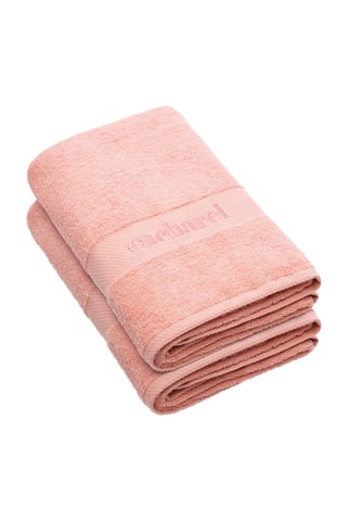 2 draps de douche - Rose - 70 x 140 cm