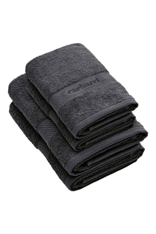 2 serviettes de toilette et 2 draps de bain - Gris foncé