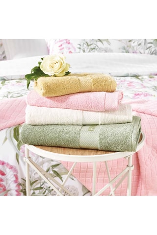 2 draps de douche - Vert amande - 70 x 140 cm