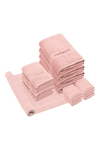 Set linge de bain Brise - 17 pièces - Rose