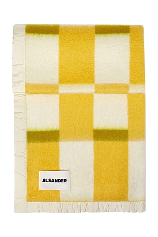 Couverture en mohair et laine vierge - Jaune et beige