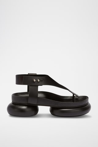 Sandales à talons en cuir de veau - Noir