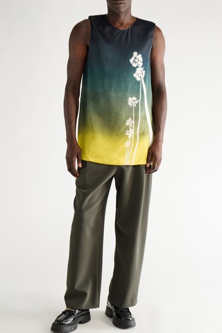 Débardeur dip and dye - Gris foncé et vert foncé