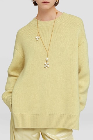 Pull en cachemire, mohair et soie - Jaune