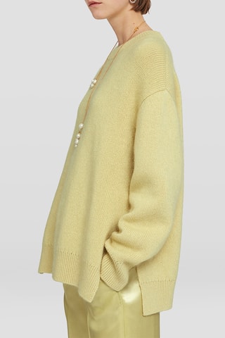 Pull en cachemire, mohair et soie - Jaune