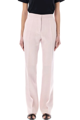 Pantalon droit en soie - Rose