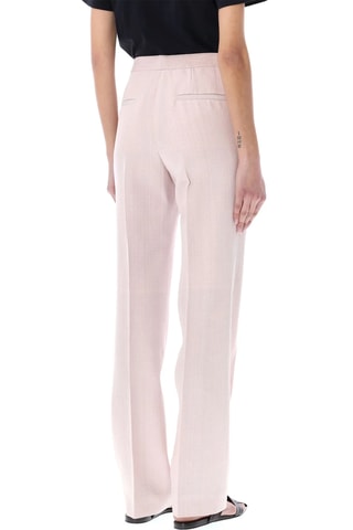 Pantalon droit en soie - Rose